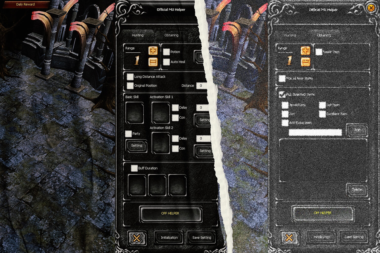 Mu Helper dialog in-game